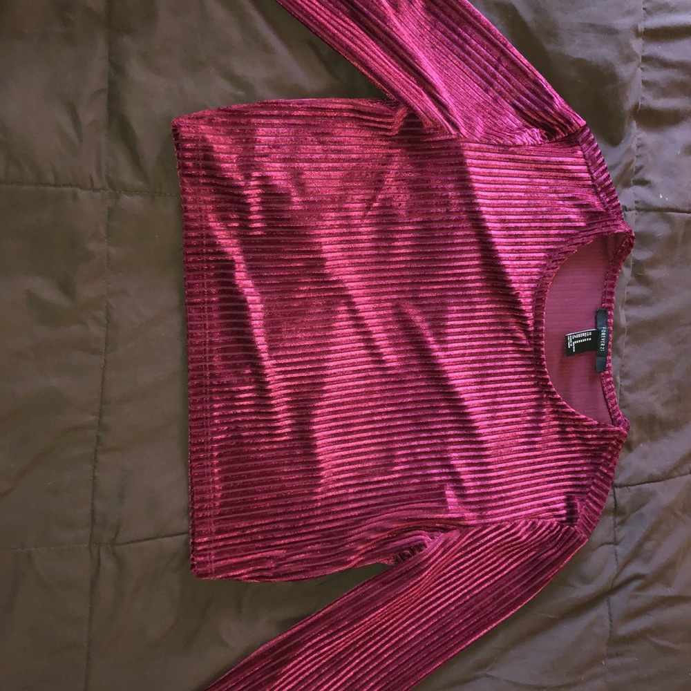 Red velvet crop long sleeve